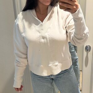Agolde Cream V-Neck Sweater